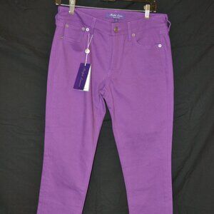 ( NWT ) RALPH  LAUREN PURPLE JEANS SLIM FIT SIZE 27 / XS